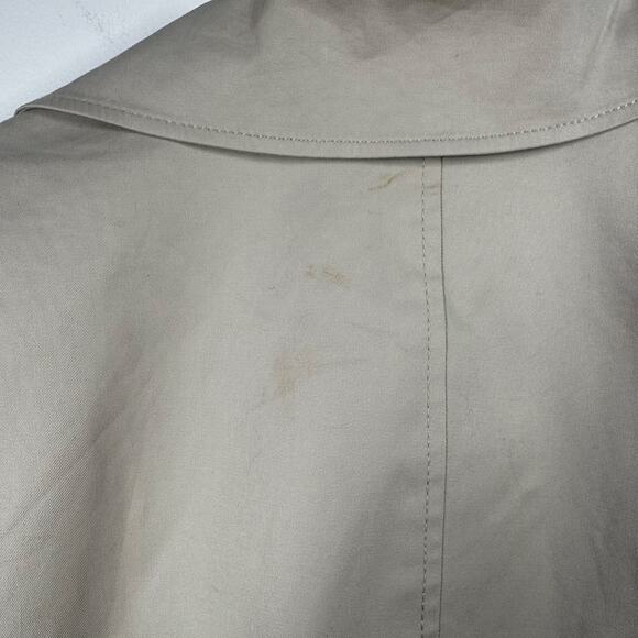 Theory Trench Coat Women L Tan Midi Long Sleeve Double Breast Minimal Career - Picture 8 of 10